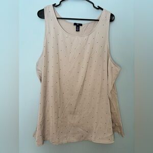 GAP Womens Tank Top Size XXL 2X Light Gray  Small Stud Details Texture